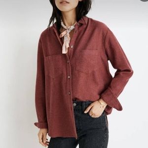 Madewell Sunday Flannel Shirt Light Burgundy Sz L